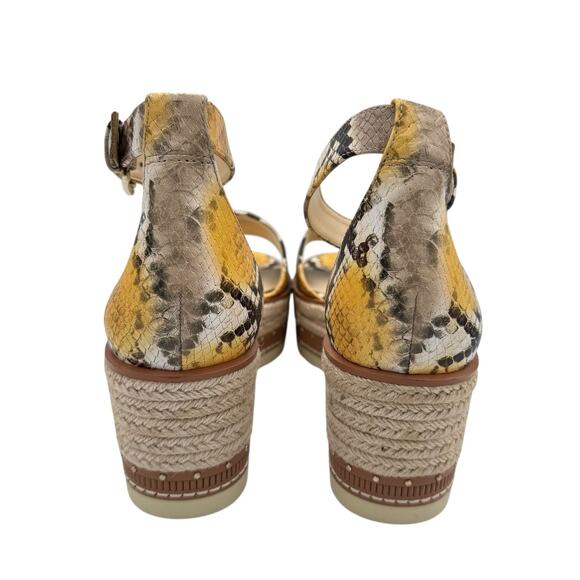 Vince Camuto Meestana Leather Textured Python Snake Platform Espadrille Sandals - Picture 5 of 9